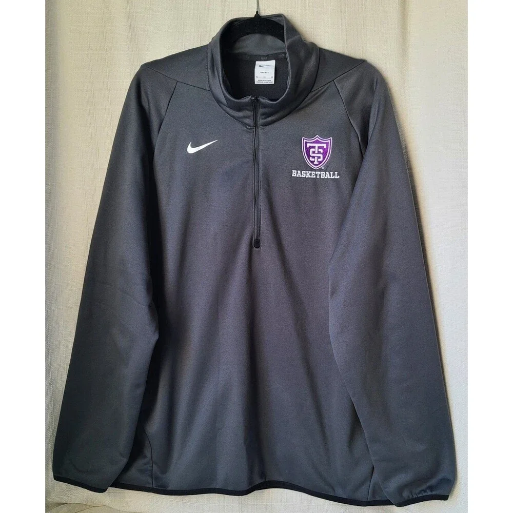 Nike Dri-FIT Saint Thomas University Basketball 1/4 Zip Pullover Mens XL Gray